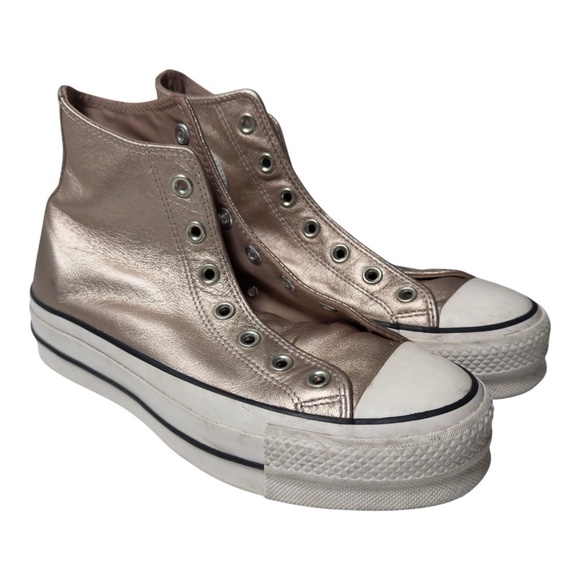Women's Chuck Taylor All Star Lift Metallic Leather High Top SZ 8 562773C - Picture 9 of 12